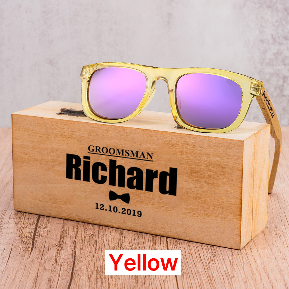 Personalized Kid Sunglasses with Wood Box | CWBeach110