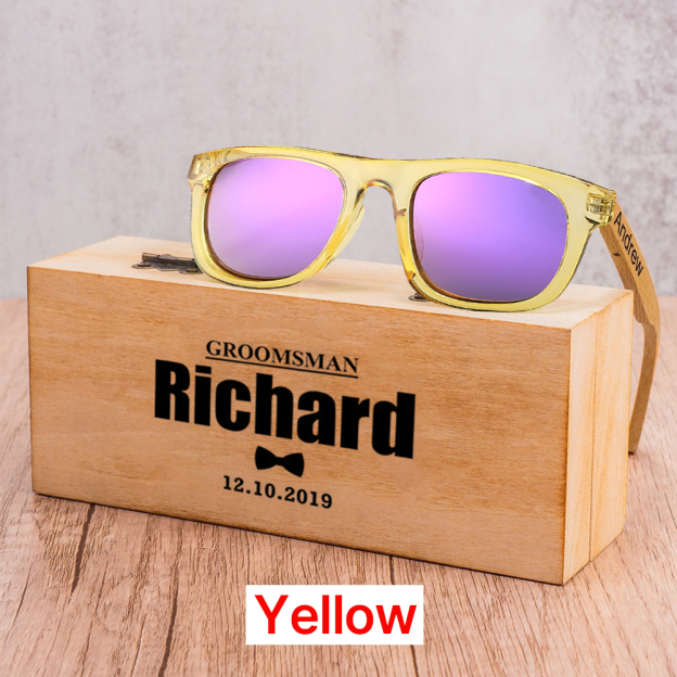 Personalized Kid Sunglasses with Wood Box | CWBeach110