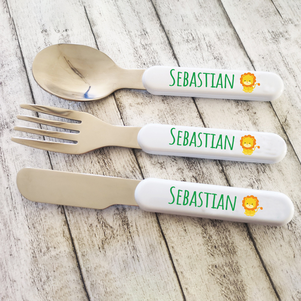 Personalised Kid Utensil Sets-Fork, Knife, Spoon  | CWBaby69
