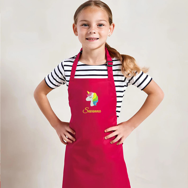 Personalized Embroidery Color Apron and Hat Set for Kid | Apron26