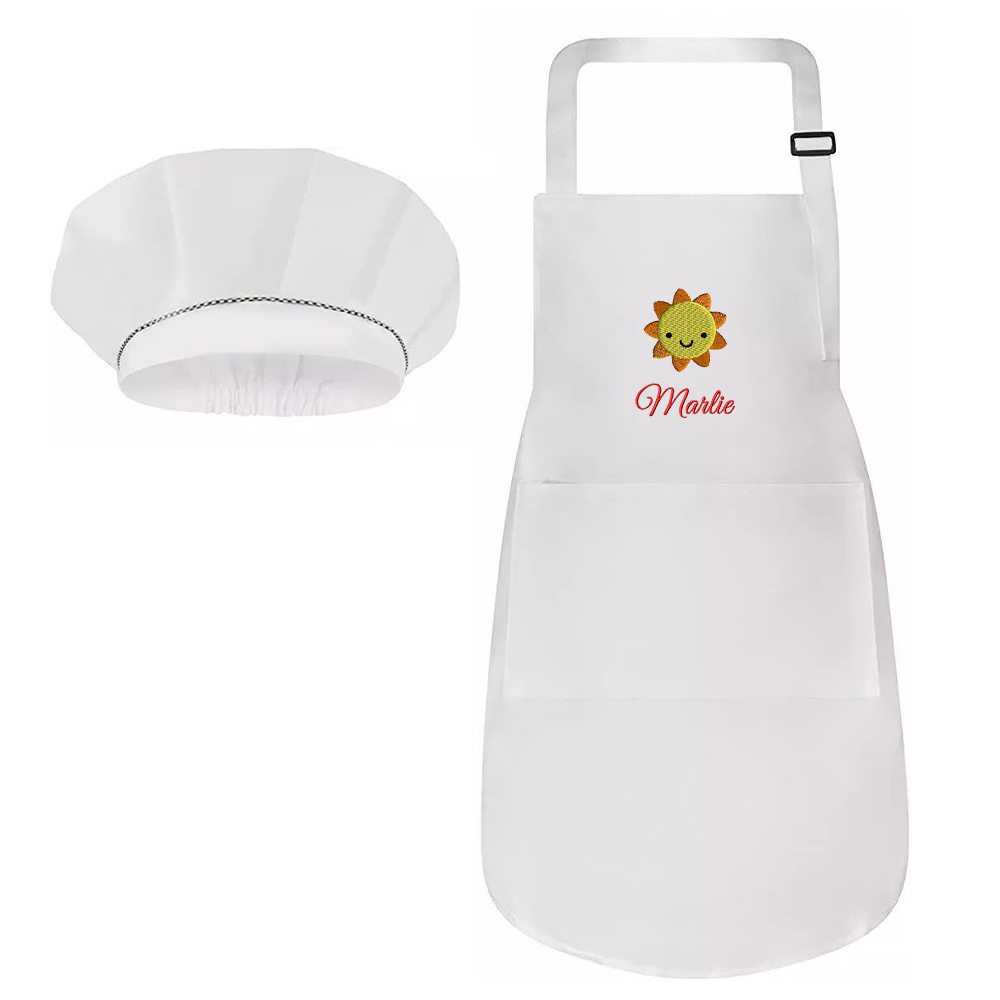 Personalized Embroidery Color Apron and Hat Set for Kid | Apron26