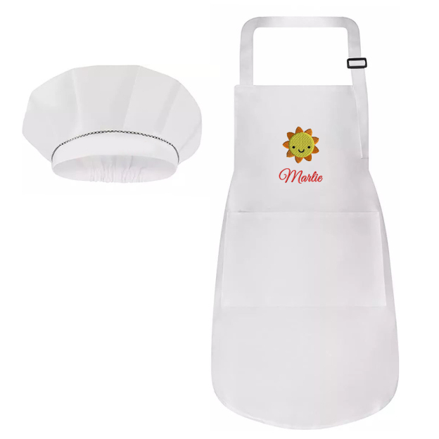Personalized Embroidery Color Apron and Hat Set for Kid | Apron26