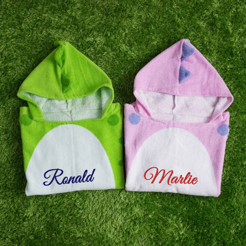 Personalized Embroidery Dinosaur Hooded Beach Towel for Summer & Beach | Cwbeach118