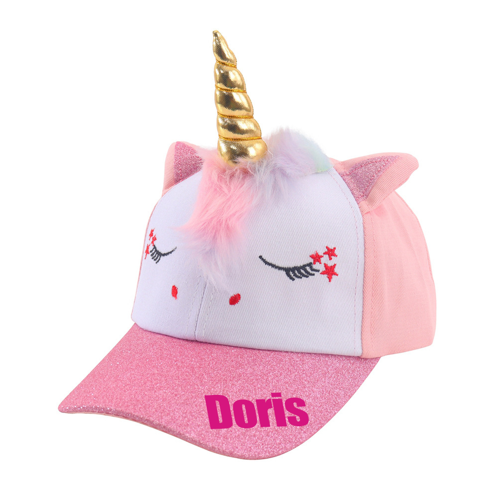 Personalized Unicorn Rainbow Shiny Glitter Baseball Cap | CWBeach120