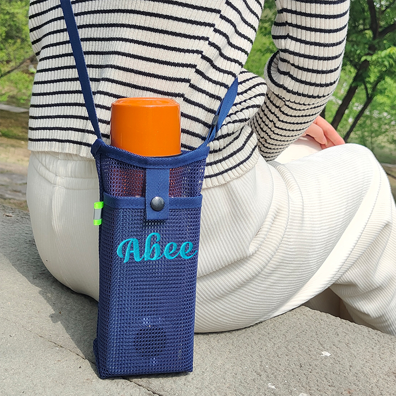 Personalized Embroidery Mesh Water Bottle Pouch Bag | CWBeach141