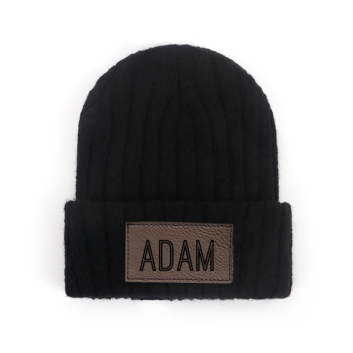 Personalized Leather Patch Infant Beanie for Comfort & Unique | HSKid30