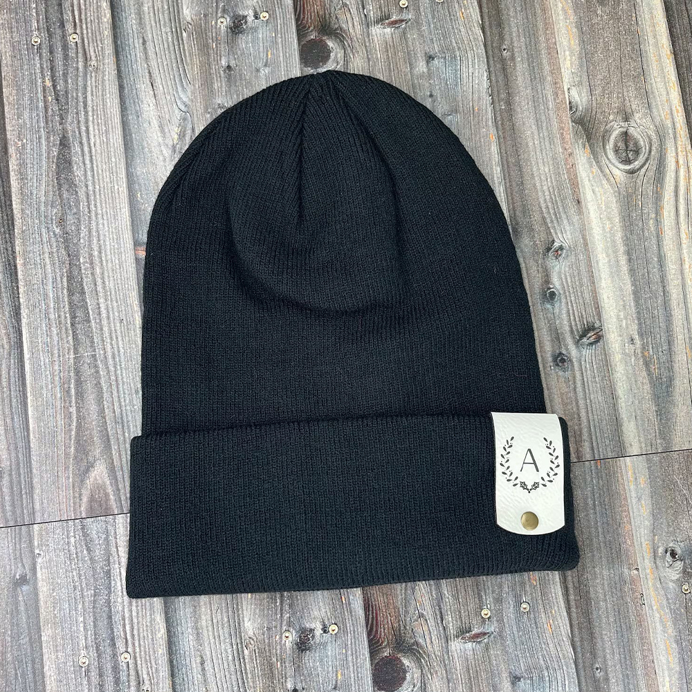 Personalized Leather Tag Infant Beanie for Comfort & Unique | HSKid31