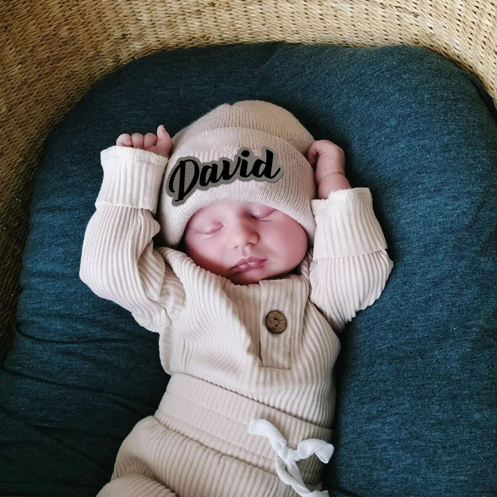 Personalized Leather Patch Beanie for Comfort & Unique | HSKid33