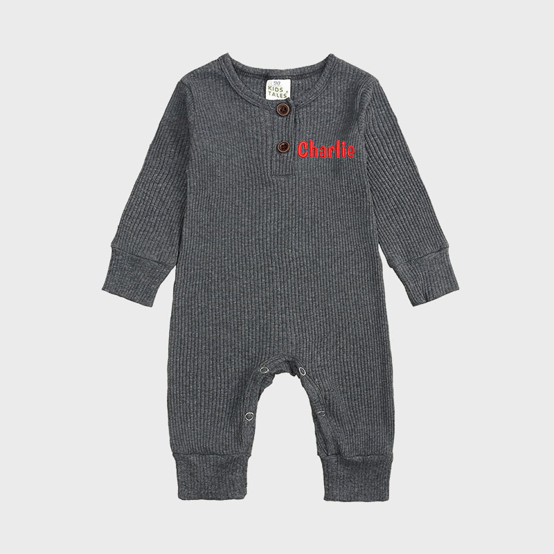 Personalized Embroidery Kids Cozy Soft Sweatshirt Romper | inRomper08