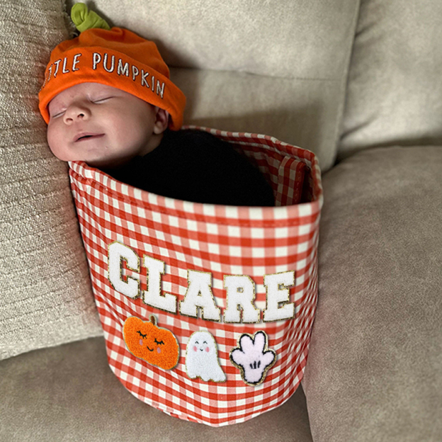 Personalized Chenille Letter Halloween Bucket | CWHalloween14