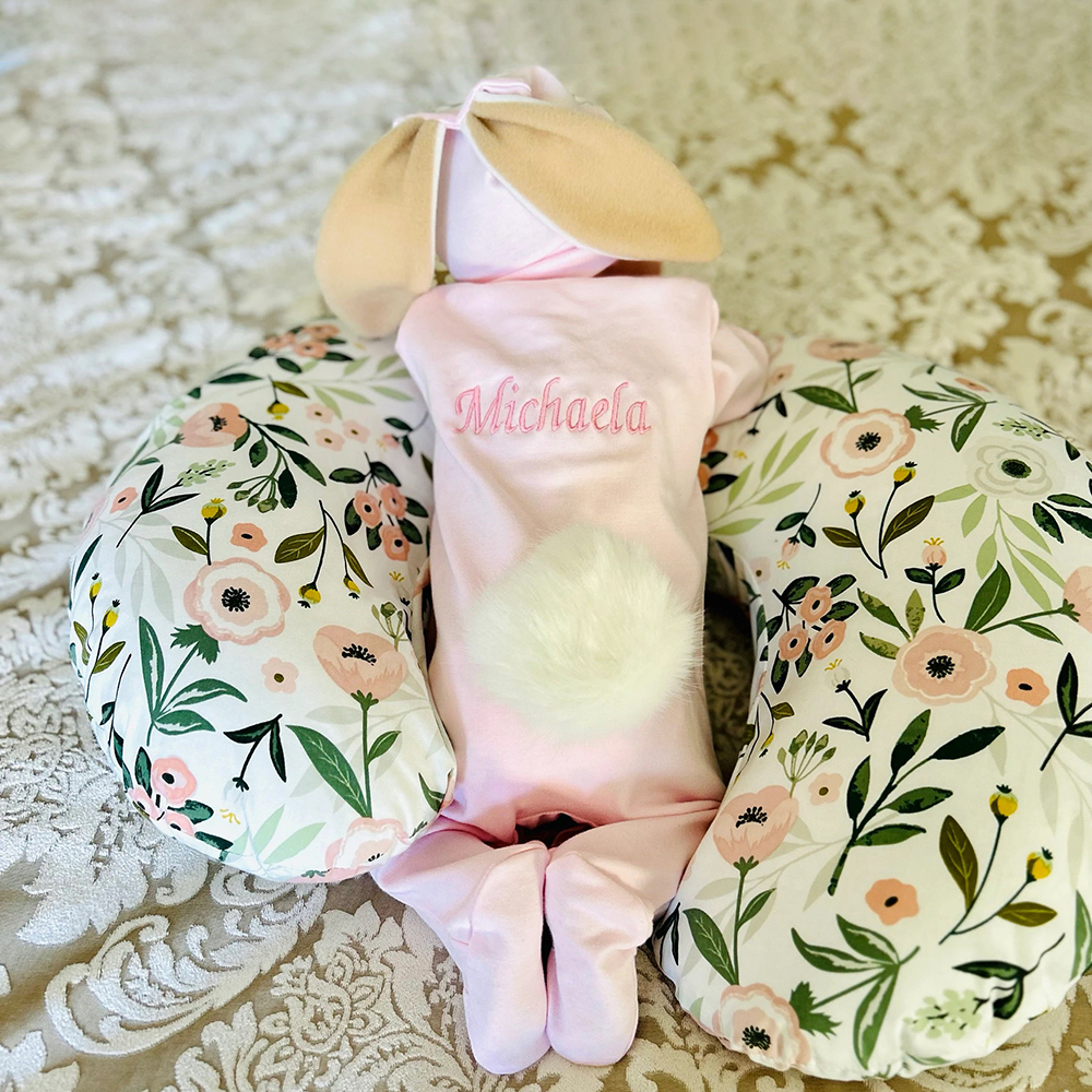 Personalized Embroidery Baby Rabbit Ears Romper | CWbaby85