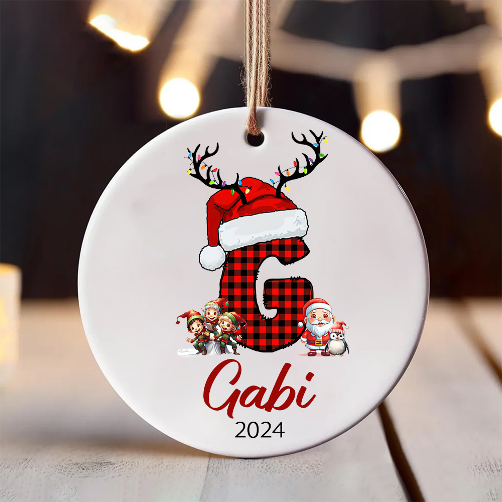 Personalized Christmas Monogram Ornaments Decoration | MCGift5709