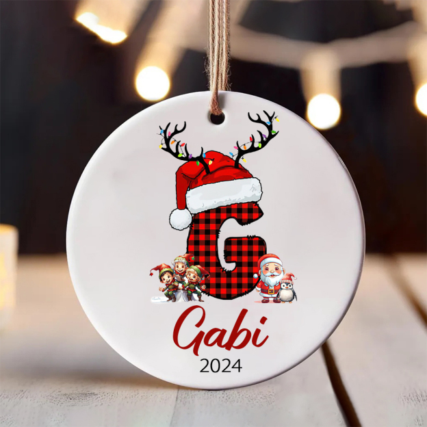 Personalized Christmas Monogram Ornaments Decoration | MCGift5709