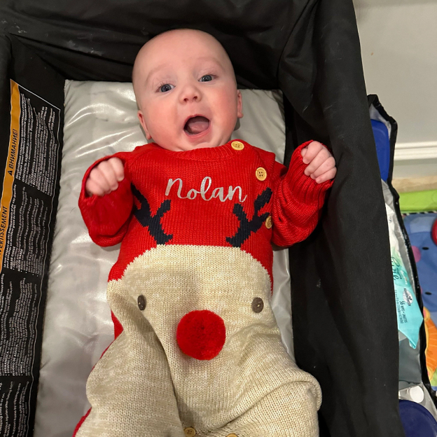 Personalized Christmas Reindeer Outfit for Baby| CWBaby89