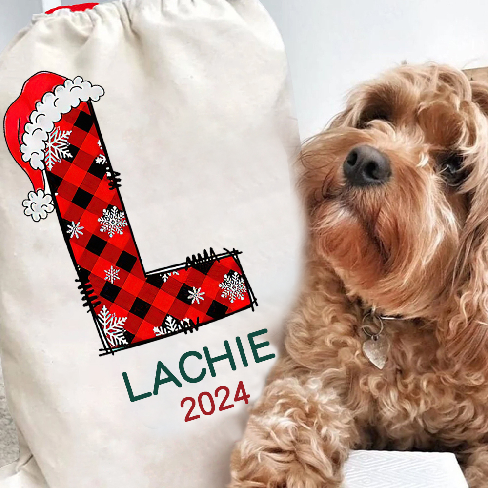 Personalized Name & Initial Christmas Gift Sack | MCGift62