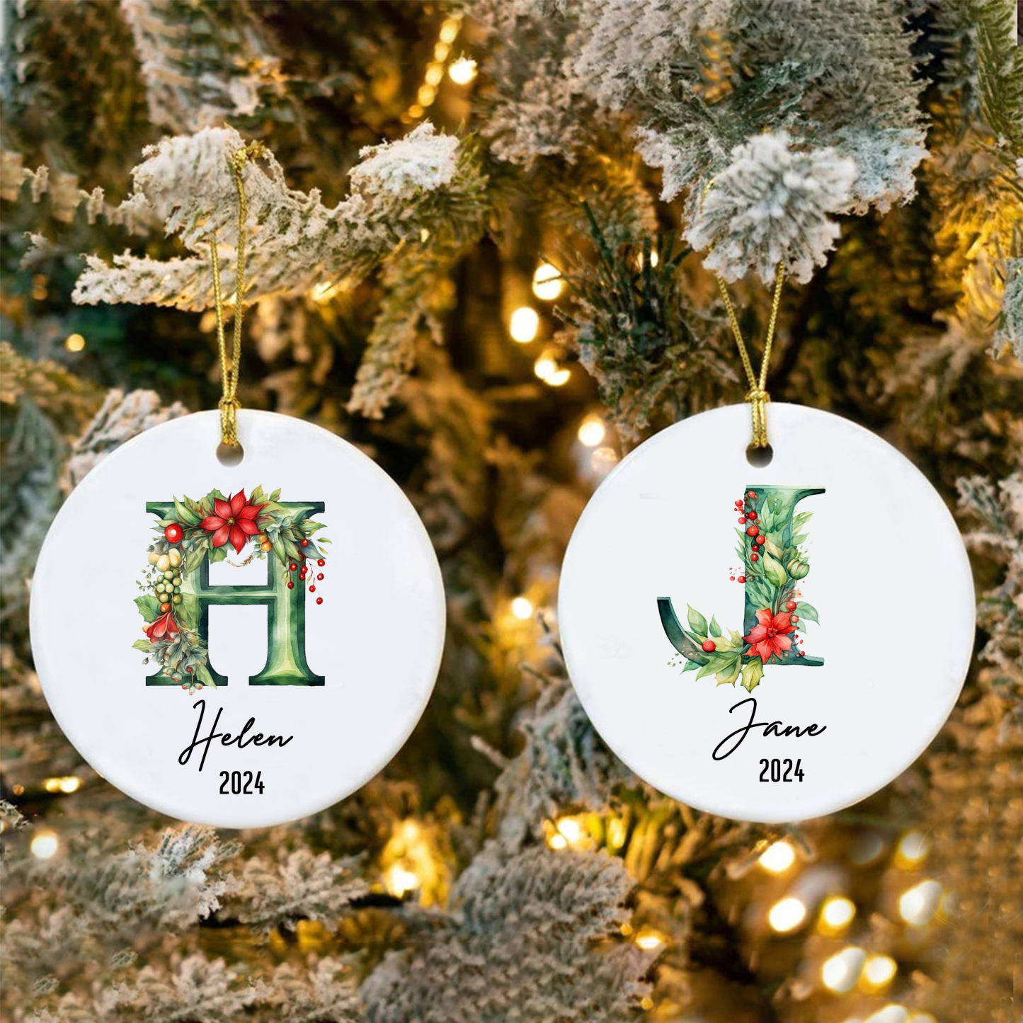 Personalized Christmas Monogram Ornaments Decoration | MCGift5711