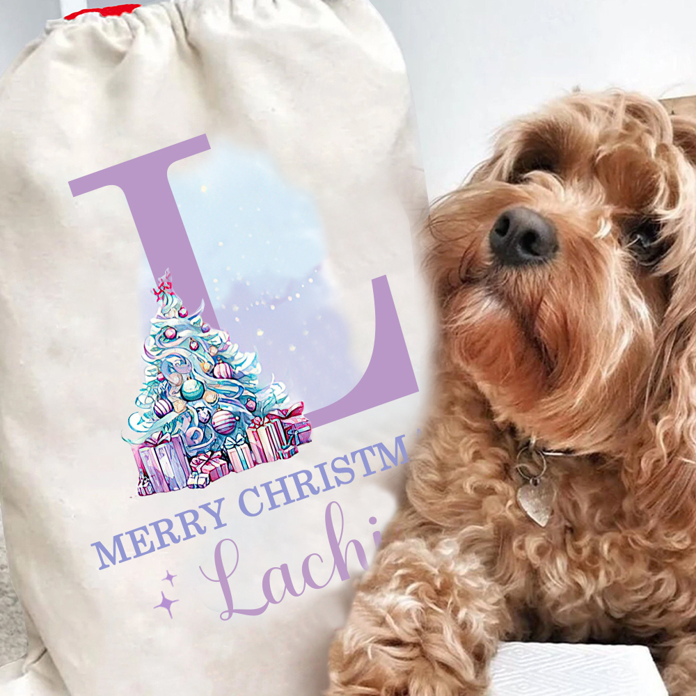 Personalized Name & Initial Christmas Gift Sack | MCGift67