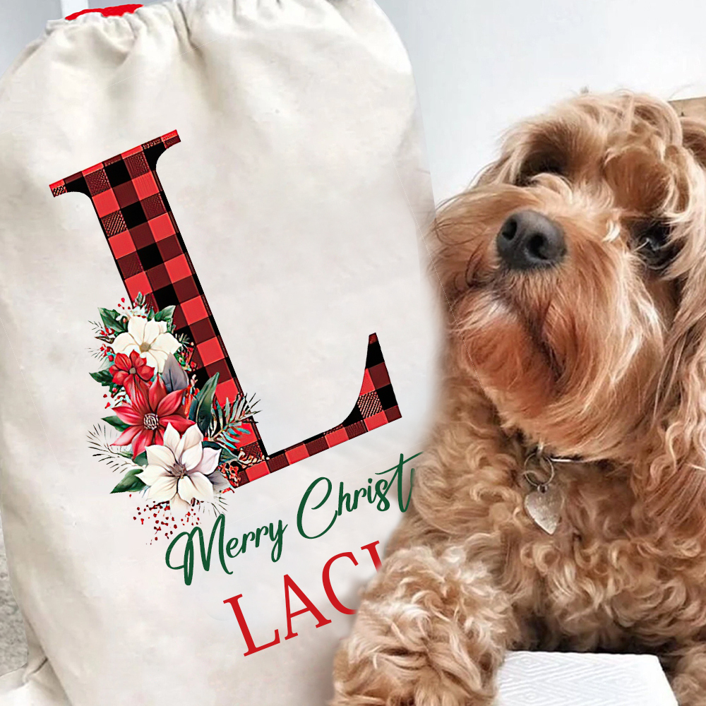 Personalized Name & Initial Christmas Gift Sack | MCGift68