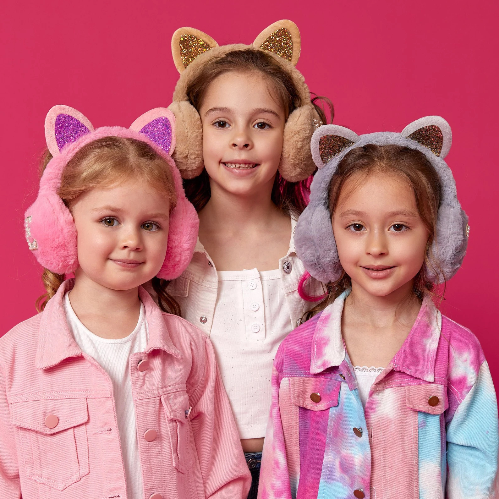 Personalized Kids Pearl Patch Warm Cat Ears Earmuffs | CWToy83