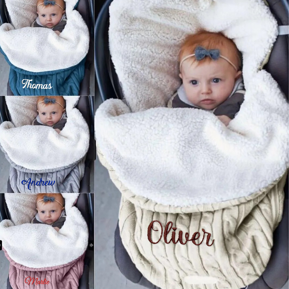 Personalized Embroidery Sherpa Sleeping Bag for Babies | CWBaby93