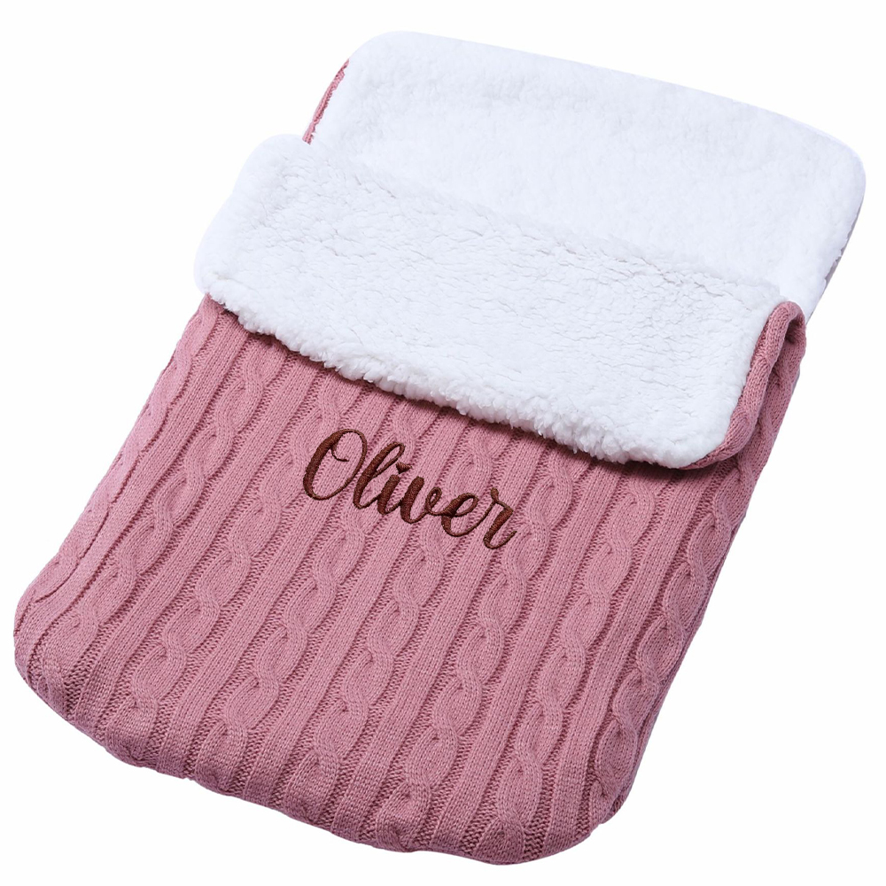 Personalized Embroidery Sherpa Sleeping Bag for Babies | CWBaby93