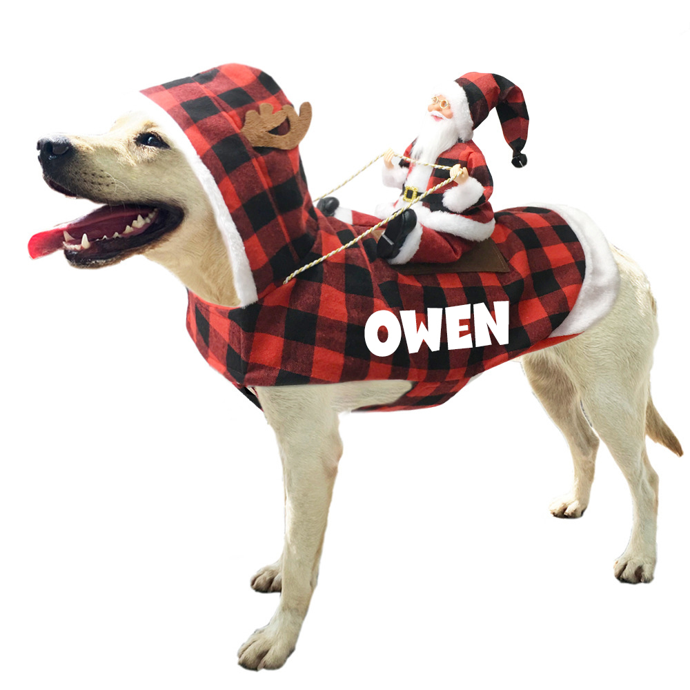 Personalized Christmas Santa Pet Riding Clothes | BKPet96