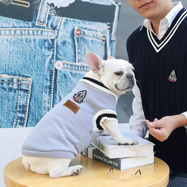 Personalized Leather Patch Pets Sweater | BKPet98