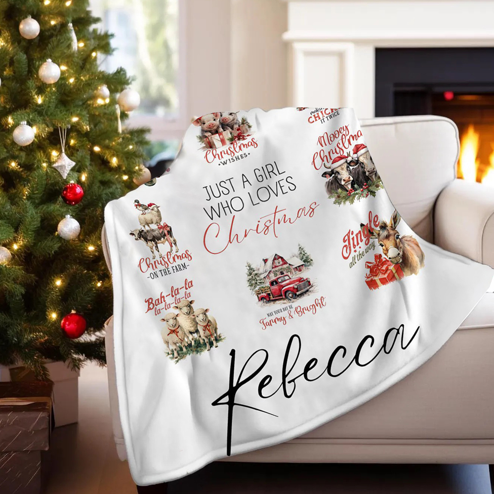 Personalized Merry Christmas Blanket for Comfort & Unique | BKMC23