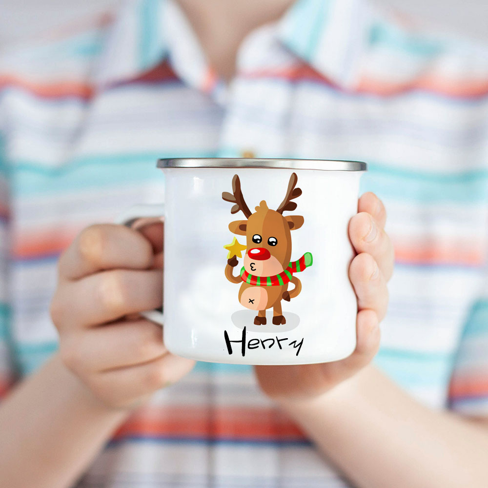 Personalised 12oz Christmas Elks Mugs for Kids  | KidMug22
