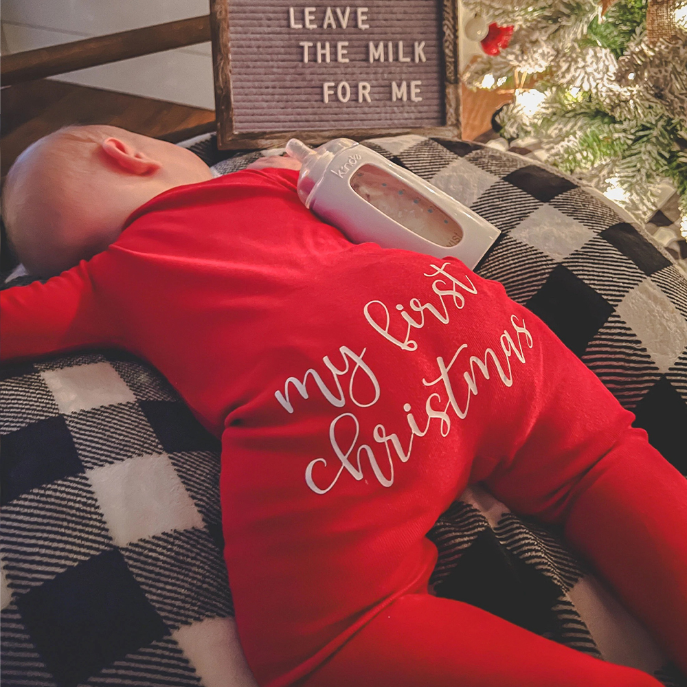 Personalized Baby First Christmas Cozy Soft Long Sleeve Romper | MCGift90