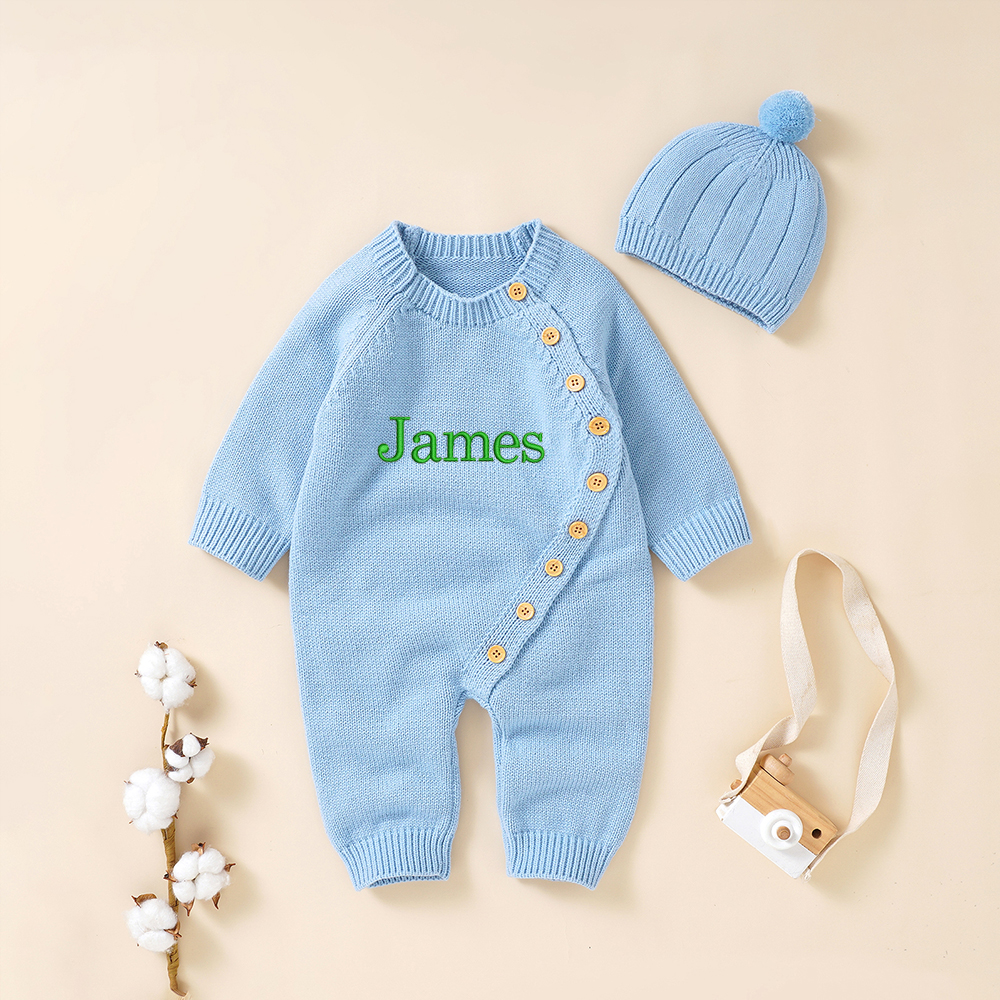 Personalized Embroidered Kids Color Romper Set | inSet13