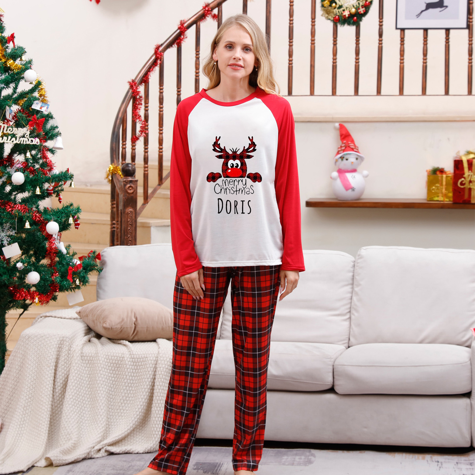 Personalized Matching Family Christmas Pajamas Set | CWFamily09