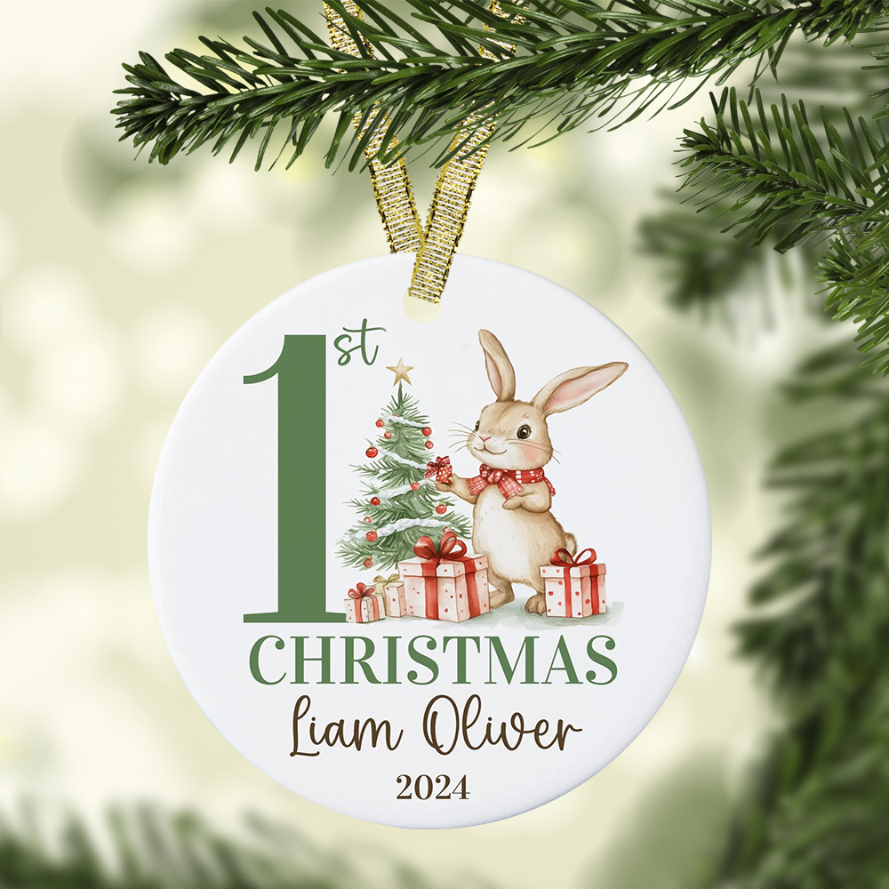 Personalized Cute Bunny Christmas Ornaments Decoration | MCGift5716