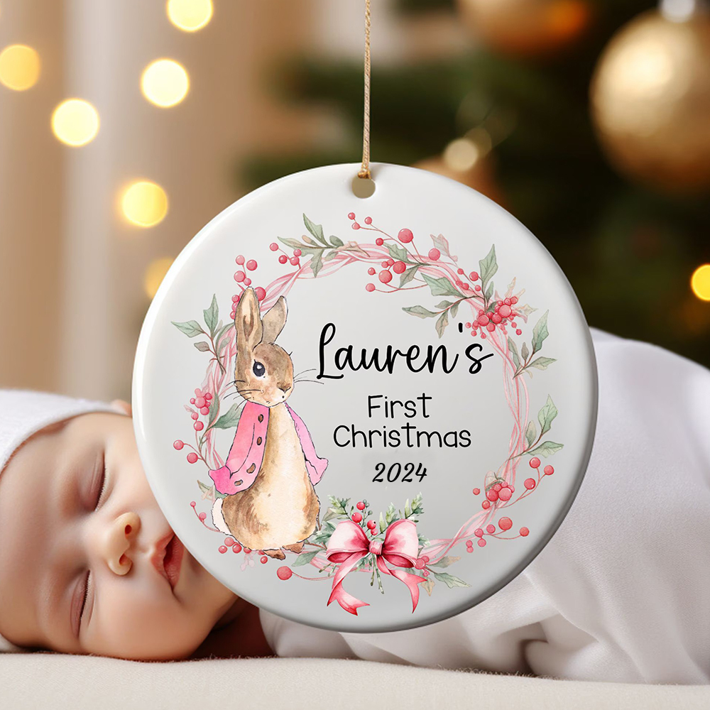 Personalized Lovely Bunny Christmas Tree Ornaments Decoration | MCGift5718