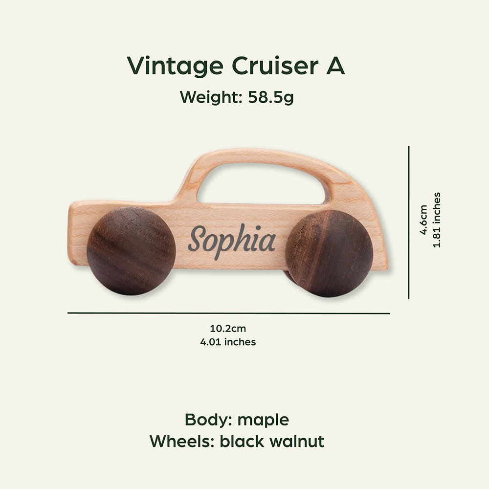 Personalized Baby Natural Wooden Cars Toy | CWToy101
