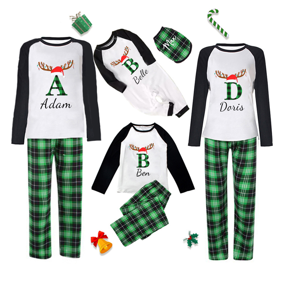 Personalized Matching Family Christmas Pajamas Set | CWFamily0501