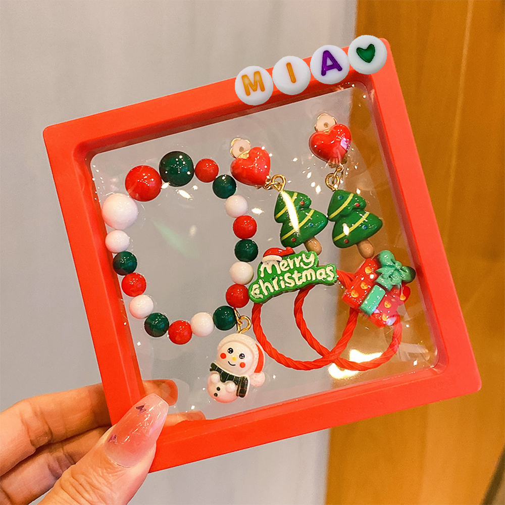 Personalized Lovely Little Girl's Christmas Santa Claus Jewelry Set Box | MCGift99