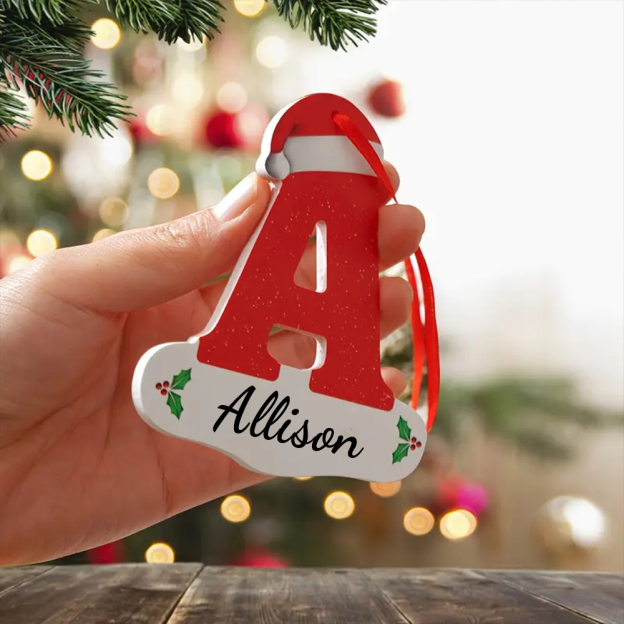 Personalized 26 Letters Christmas Tree Ornament | MCGift101