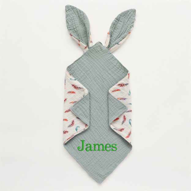 Personalized Baby Embroidery Comforter Bunny Sleep Towel | CWBaby126