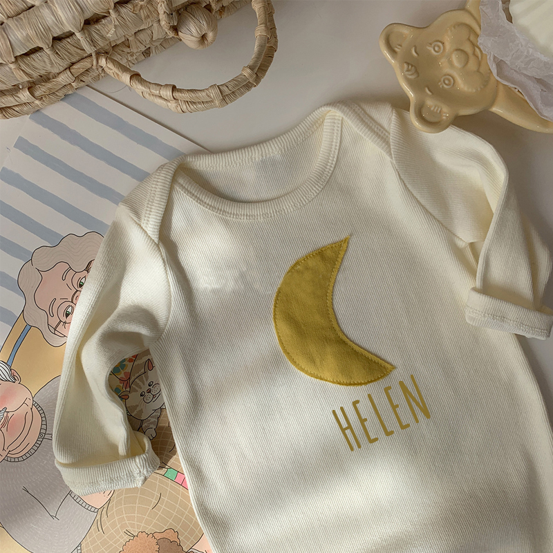 Personalized Kids Cozy Moon Sweatshirt Romper | inRomper10