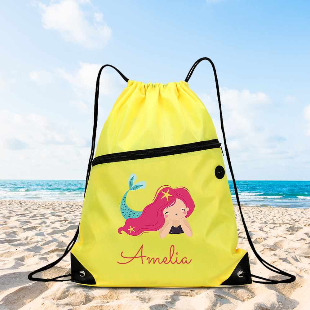 Personalized Lovely Drawstring Water Proof Beach Bag | CWBeach14701