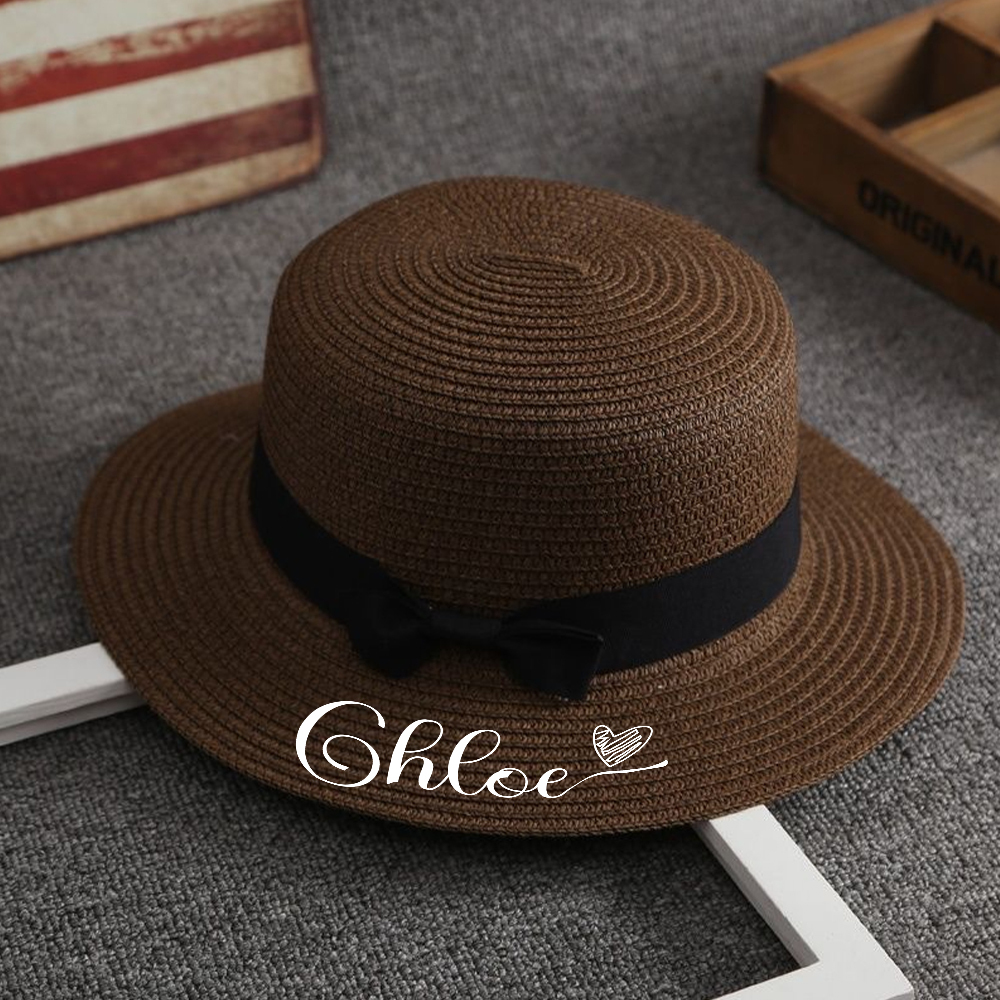 Personalized Summer Bow Straw Hat for Comfort & Unique | CWBeach149