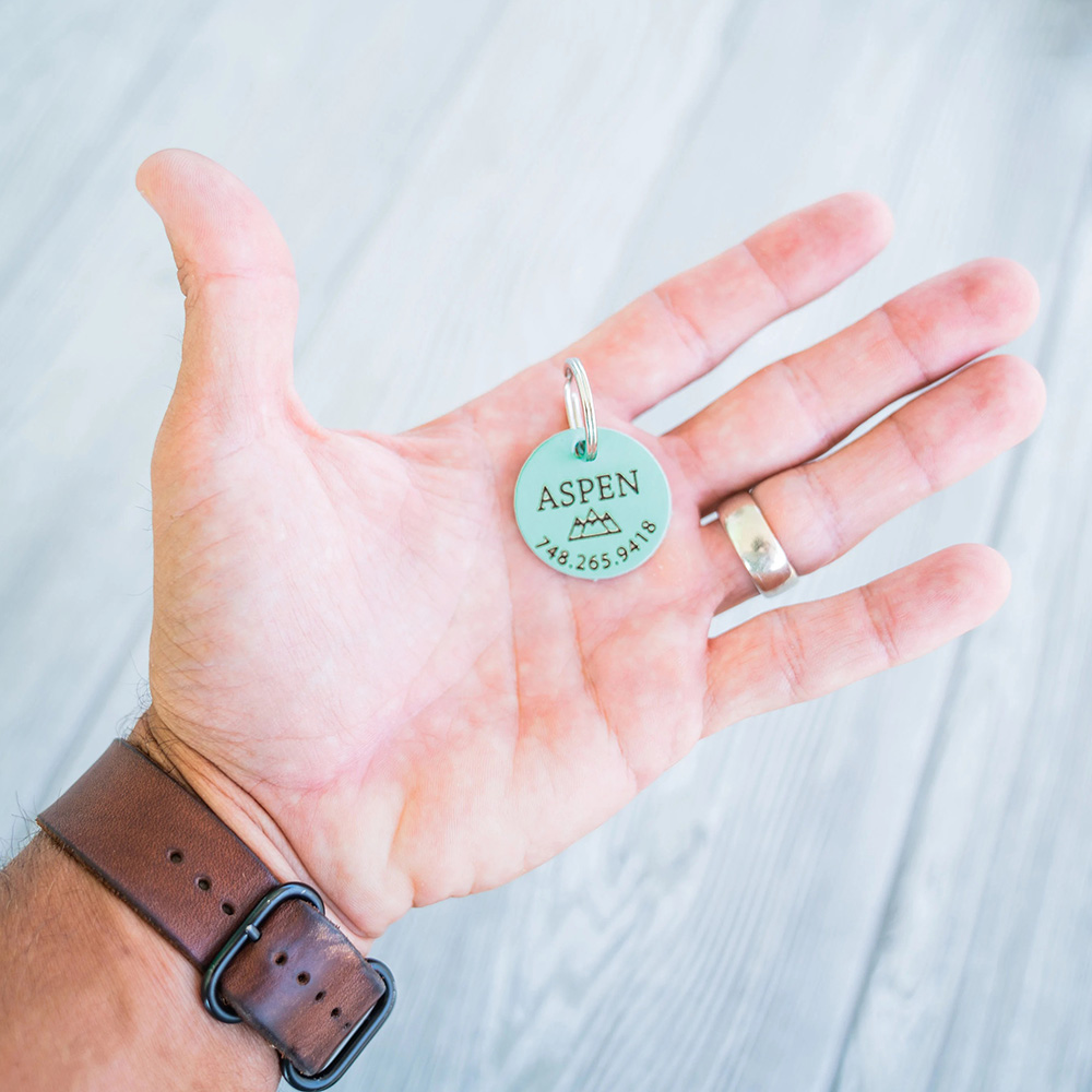 Personalized Handmade Silent Leather Pet ID Tag | BKPet145