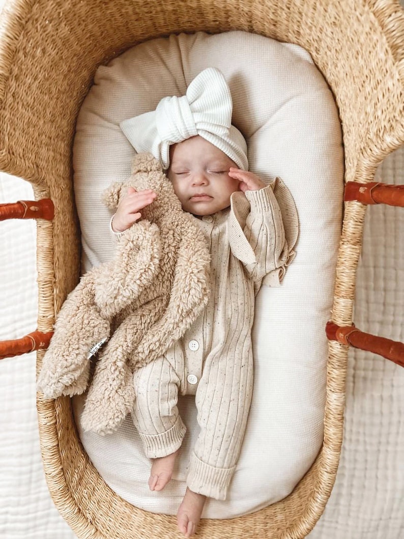 Personalised Embroidery Baby Ruffle Knit Romper | CWBaby149