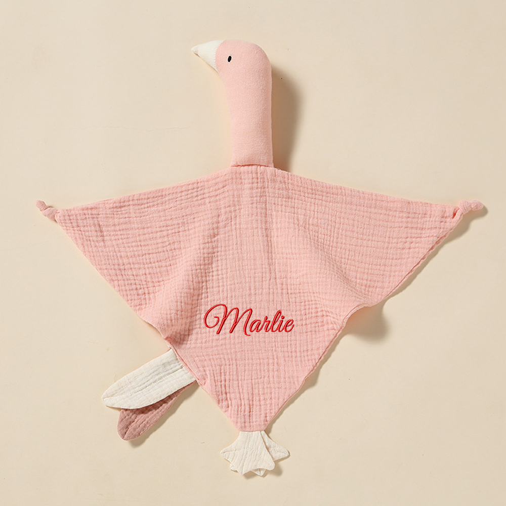 Personalized Baby Embroidery Goose Comforter Sleep Toy | CWToy99