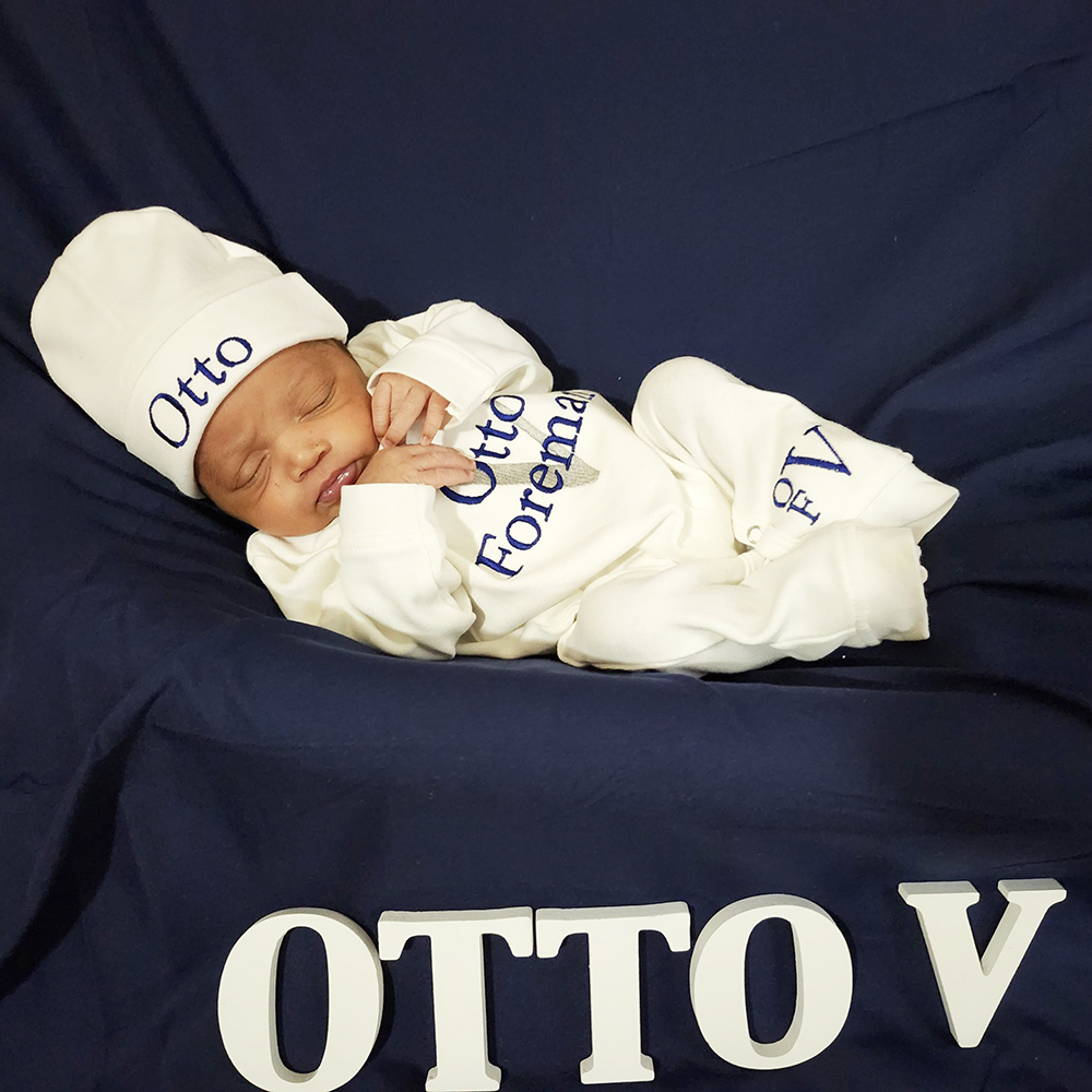 Personalized Embroidery Monograms Baby Coming Home Ropmer and Hat Set | CWBaby160