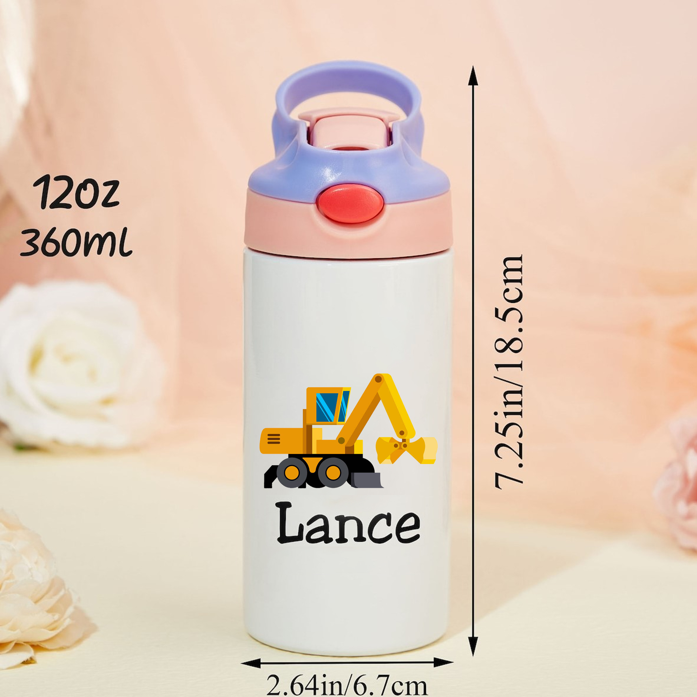 Personalised BPA Free 12oz Truck Water Bottles | YouBottle43