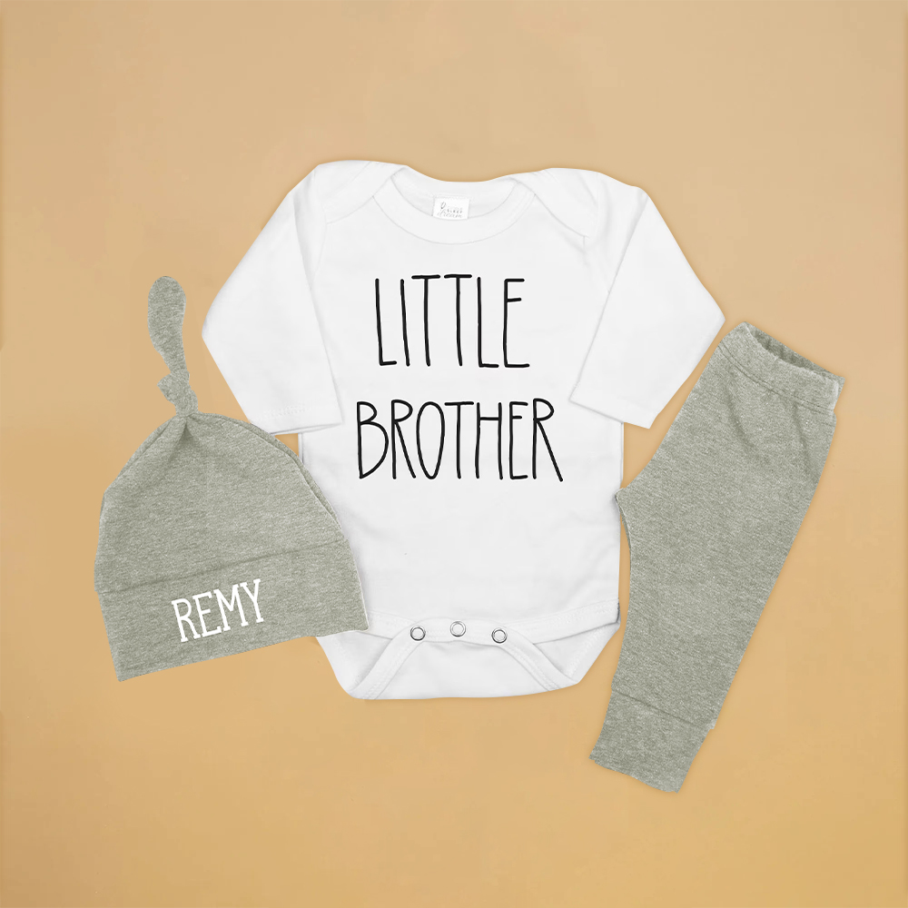 Personalized Little Brother Coming Home Outfit Set | CWBaby173