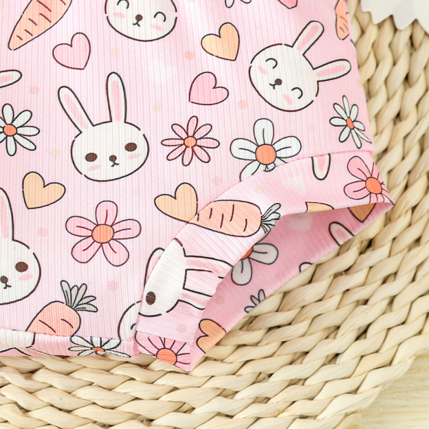 Personalised Baby Girls Easter Bunny Print Outfit Set | CWBaby186