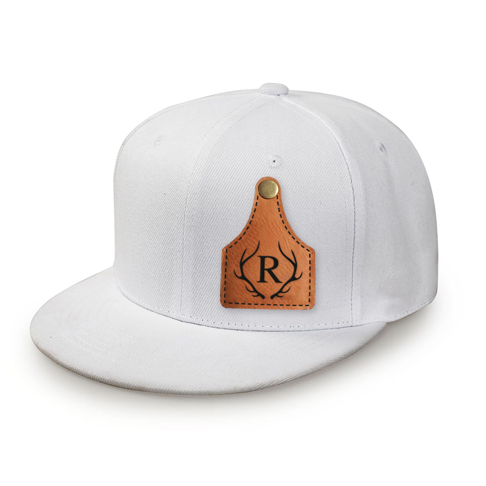 Personalize Kids Leather Patch Cow Tag Hat | CWBeach158